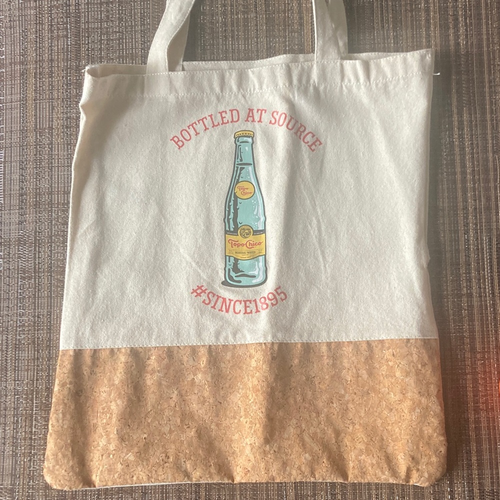 Canvas Tote Bag with Bottle Design